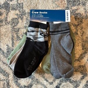 Old Navy Toddler Crew Socks - Black, Gray, Green